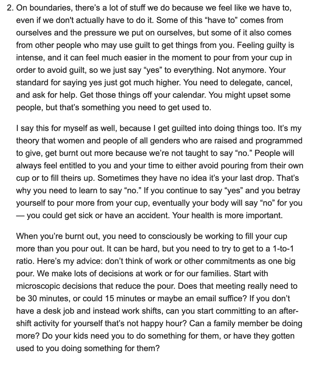 petersterne's tweet photo. @AOC Here's the full email that AOC sent out about her tips for dealing with burnout: https://t.co/8Aw2DVN8eG