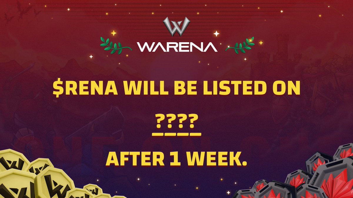 WarenaOfficial's tweet photo. AN EXCITING NEWS TO WARENA &amp; THE COMMUNITIES

$RENA will be listed on a very well-known exchange platform after a week.

👉 Let’s take a guess and comment at: https://t.co/lvzPA7f1d8

One luckiest warrior will receive a surprise gift from Warena 😘

#Warena #RENAtoken https://t.co/aMdAMMtmlI