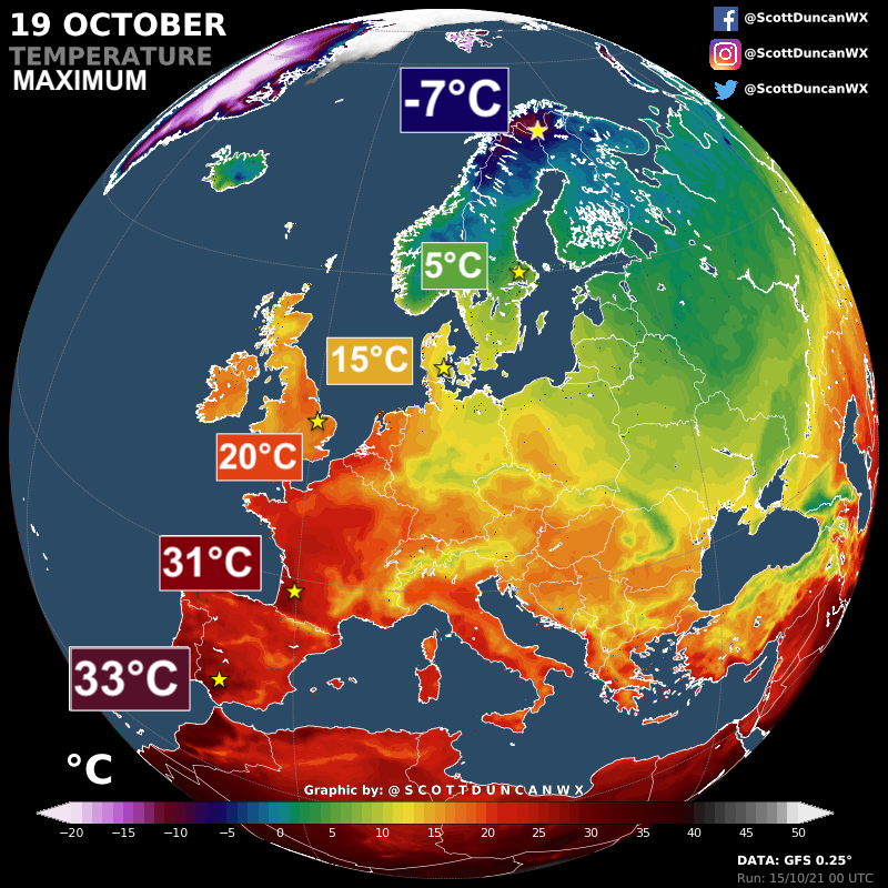 METEO VILLES (@guillaumesechet) on Twitter photo ❄ L'#Europe est actuellement soumise à d'impressionnants contrastes thermiques. Alors que le #froid et la #neige sévissent en #Scandinavie, une chaleur estivale concerne le sud de la #France et la péninsule ibérique. 🌡 (via <a href="/ScottDuncanWX/">Scott Duncan</a>) ❄ L'#Europe est actuellement soumise à d'impressionnants contrastes thermiques. Alors que le #froid et la #neige sévissent en #Scandinavie, une chaleur estivale concerne le sud de la #France et la péninsule ibérique. 🌡 (via <a href="/ScottDuncanWX/">Scott Duncan</a>)