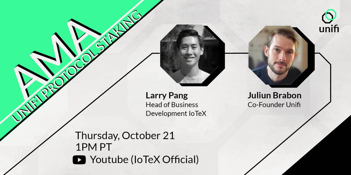 iotex_io's tweet photo. Get ready for our livestream AMA session with @unifiprotocol to explore their new uStake product on IoTeX 🔍

Join @Juliun_b @larrypang live this Thurs, Oct 21 at 1pm PDT. Drop your best questions in the comments on YouTube 👇

⏯️ https://t.co/LppoEExvRI $IOTX $UNFI https://t.co/BORGKxgYa1