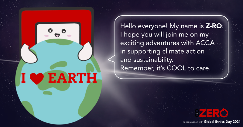 ACCAMalaysia's tweet photo. Meet Z-RO and together we support #MyGoZero for a zero-waste lifestyle ♻️
In conjunction with Global Ethics Day 2021, #ACCAZRO aims to showcase how ACCA is at the heart of driving climate action among students, members, businesses, economies and societies all over the world. https://t.co/dxyDQ4O3u7