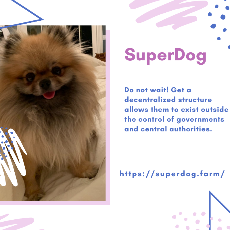 PomSuperdog's tweet photo. Their decentralized structure enables them to exist outside of the control of central governments and authorities. Visit: https://t.co/Y9mTVa9ZfD
#superdog #POM #cryptocurrency #bitcoin #crypto #blockchain #btc #forex #money #ethereum #trading #bitcoinmining #investment https://t.co/5VyHyPRFsM