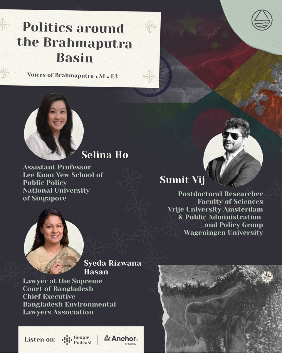 Listen to 'Politics around the Brahmaputra Basin' by Voices of Brahmaputra. ⚓ anchor.fm/voices-of-brah… 3rd episode is live! Supported by @DUPC_2 @selinalcho @SumitVij19 @IITGuwahati @ihedelft @Ana_13b @emanufanti @joydeepgupta @LKYSch @WUR @IndiaRiverForum #EverydayBrahmaputra