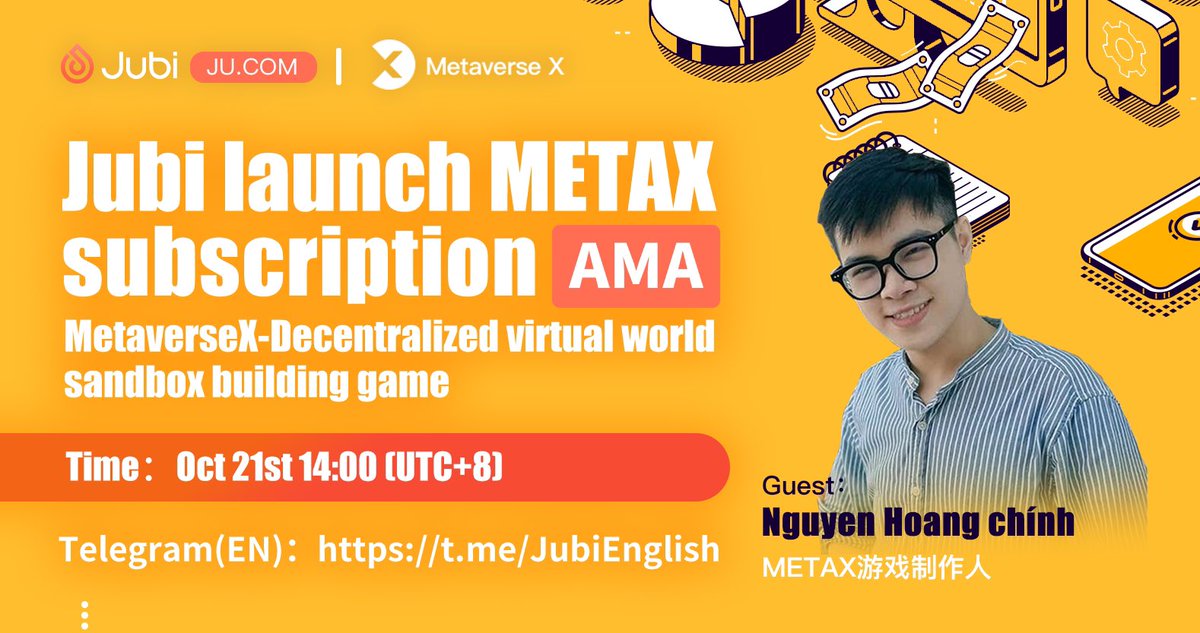 RT to Win METAX Airdrop Reward!
 
Rules: 1, Follow @JBEXCOM and @x_metaverse ; 2, Retweet this twitter, the first 50 will share the 100USDT equivalent METAX airdrop rewards; 3, Invite 4 friends into the TG group [t.me/JubiEnglish], the first 70 get rewards (5USDT);