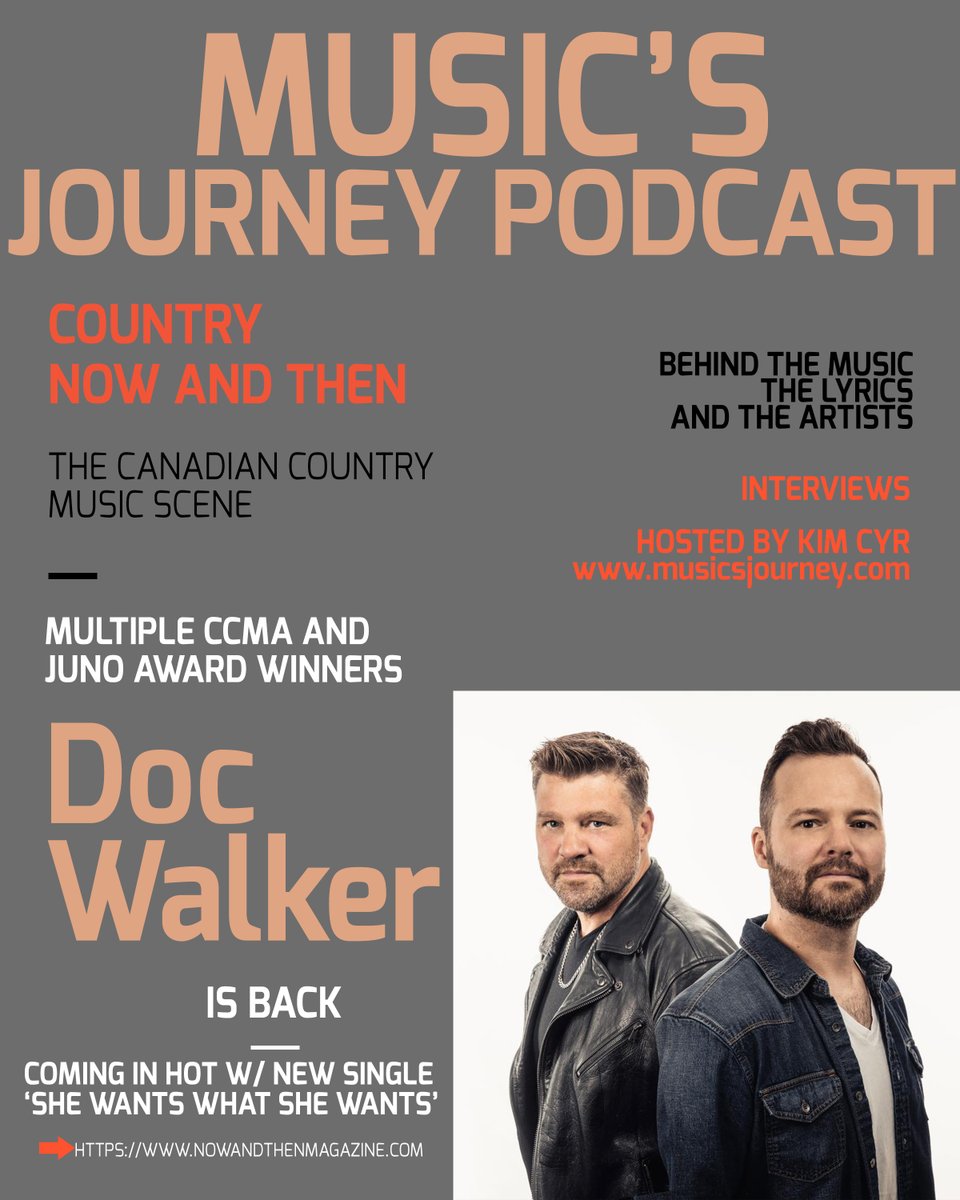 MusicsJourney's tweet photo. @MusicsJourney #inerview #112 w/ Multi CCMA and Juno Award Winning Duo @doc_walker Hosted by #KimCyr presented by @NOWandTHENMagaz You don't want to miss this one! #NewMusic #shewantswhatshewants @openroadrecs @RGKEntGrp @strutent
https://t.co/owP1Lf6MWf https://t.co/UsDNPeetSW