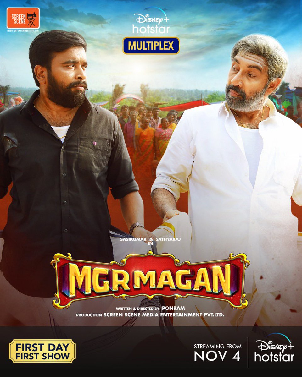 SasikumarDir's tweet photo. #MGRMagan for Diwali 🪔 

#MGRMaganOnHotstar streaming from 4th Nov only on @DisneyPlusHS #DisneyPlusHotstarMultiplex

  @ponramVVS @Screensceneoffl @mirnaliniravi @thondankani @senthilkumarsmc  @sidd_rao @skiran_kumar  @vivekharshan @onlynikil @turmericmediaTM https://t.co/ut476JsEdk