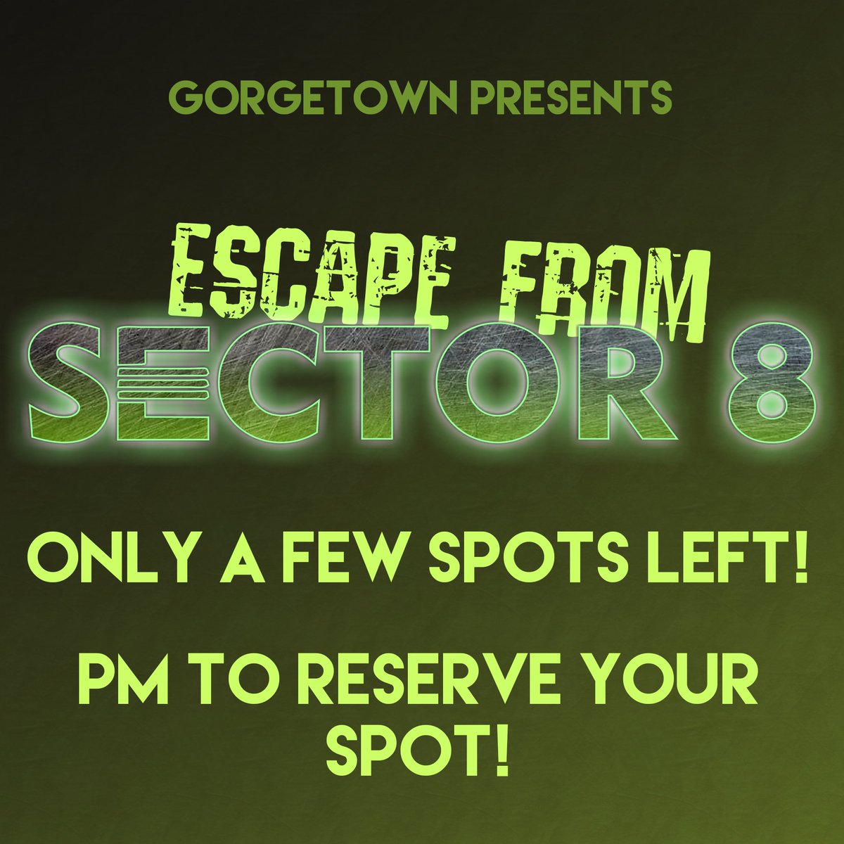 gorgetown76's tweet photo. Escape from Sector 8 returns this Friday! Don't miss your chance to experience this awesome interactive Halloween event. A few spots left for the 22nd, 27th, and 28th. PM to reserve a spot!

#Gorgetown76 #Fallout76 #XboxOne #Halloween https://t.co/ZlGKhNw9ed