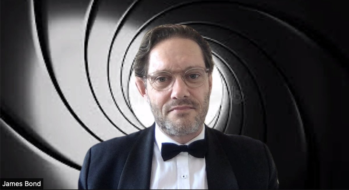 LyleGurrin's tweet photo. Looking forward to Daniel Craig in #NoTimeToDie next month in Australia. Today I appeared as @007 James Bond when lecturing online for the last Survival Analysis and Categorical Data classes this semester @unimelbMSPGH @UniMelb  #SharpSuitedStatistician https://t.co/76hxDfoZSJ