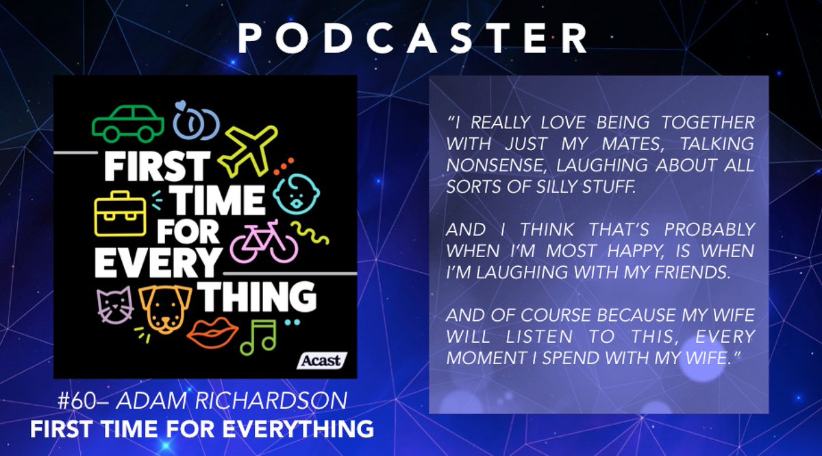 Catch up with our latest episode featuring @MyNameIsAd in the Podcaster chair, answering random questions about life and his podcast <a href="/FTFEpod/">First Time For Everything Podcast</a>

Apple: apple.co/3snZY72
Spotify: spoti.fi/3sBj8qd
Google: bit.ly/3e7M2Iz