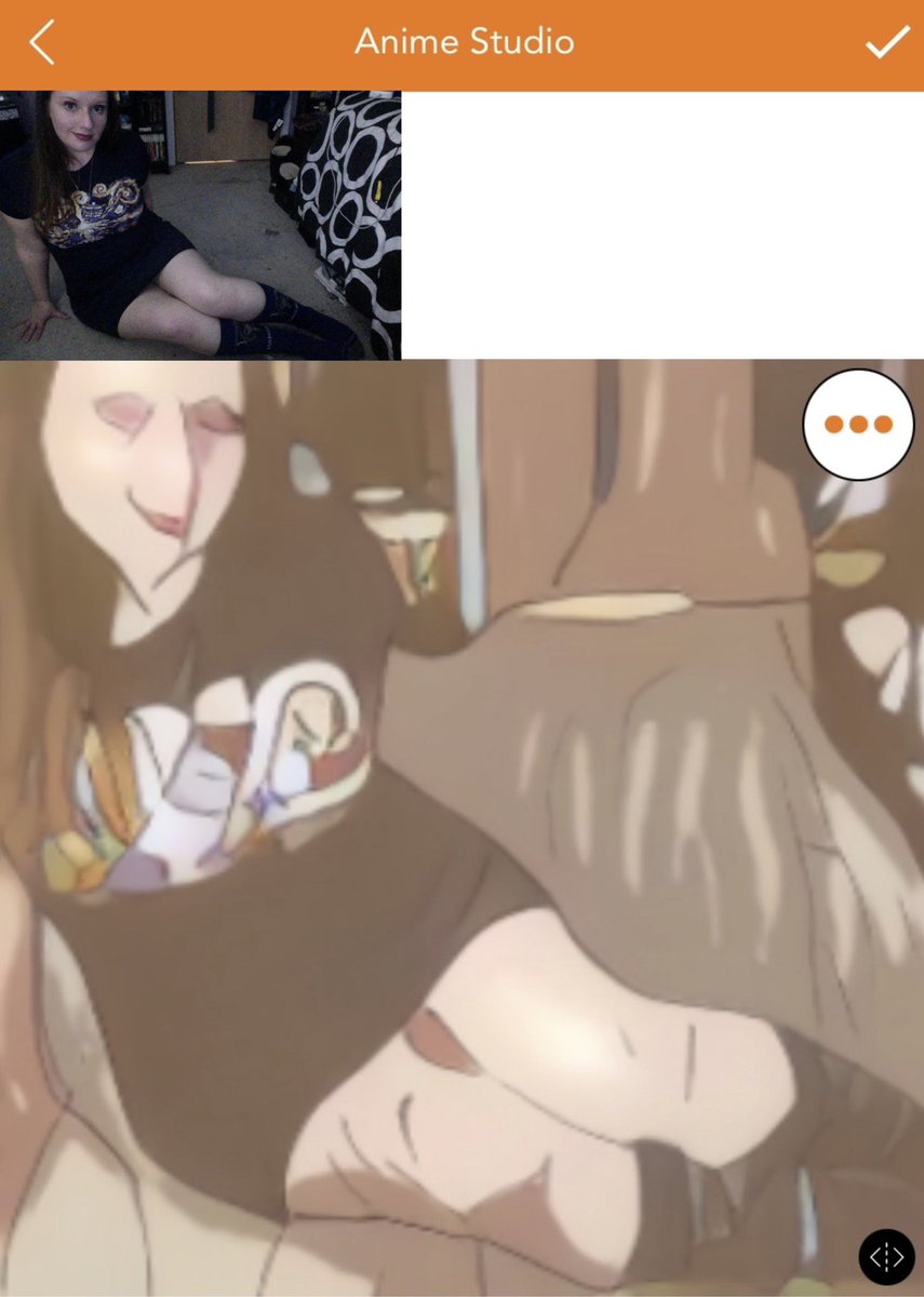 Spockzillla's tweet photo. I tried an anime filter on an old picture and discovered my sleep paralysis demon is anime me. 
I don’t have eyes of my own, so I’m going to take yours. https://t.co/lt7H7Epbb0