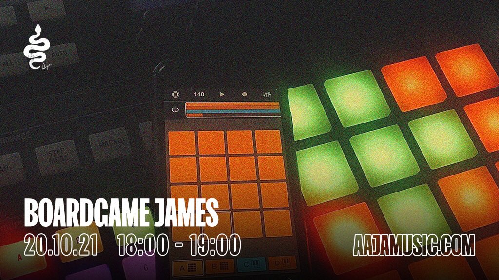 BoardgameJames's tweet photo. Catch me on @Aajamusic today at 6 running nothing but Boardgame beats, loops &amp; sketches https://t.co/Vn827SfPFq