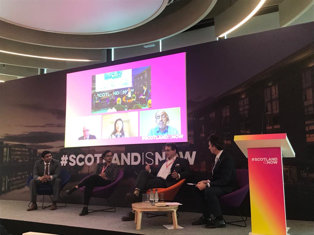 ScotExpo2020's tweet photo. Another fantastic session on Scotland's space day at #Expo2020Dubai held by Scotland and UAE academics showing the role of academia in a thriving space industry🚀

@EdinburghUni @UofGlasgow @UniStrathclyde 
@EarthBlox @G42ai @craftprospect @UkCelestia https://t.co/9CU4QICSNi
