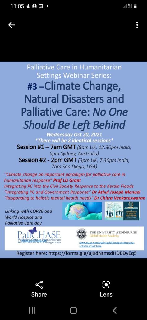 'We have 2 lives and the second starts when we realise we only have one left' @vinodmenon @mrraj47 @lizgrant360 @PallChase @CairdeasIPCT we need explicit and facilitated compassionate responses #cop26 #WorldHospiceAndPalliativeCareDay join for our second webinar today