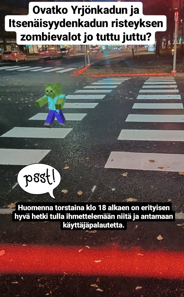 Porikaupunki's tweet photo. Porista löytyy Suomen ensimmäisiä maahan heijastuvia punaisia liikennevaloja. Tervetuloa käyttämään ja antamaan palautetta huomenna klo 18. #Pori #RakastuPoriin #normifi #normivalaistus #varalaengineering https://t.co/lKHXuzJqmG