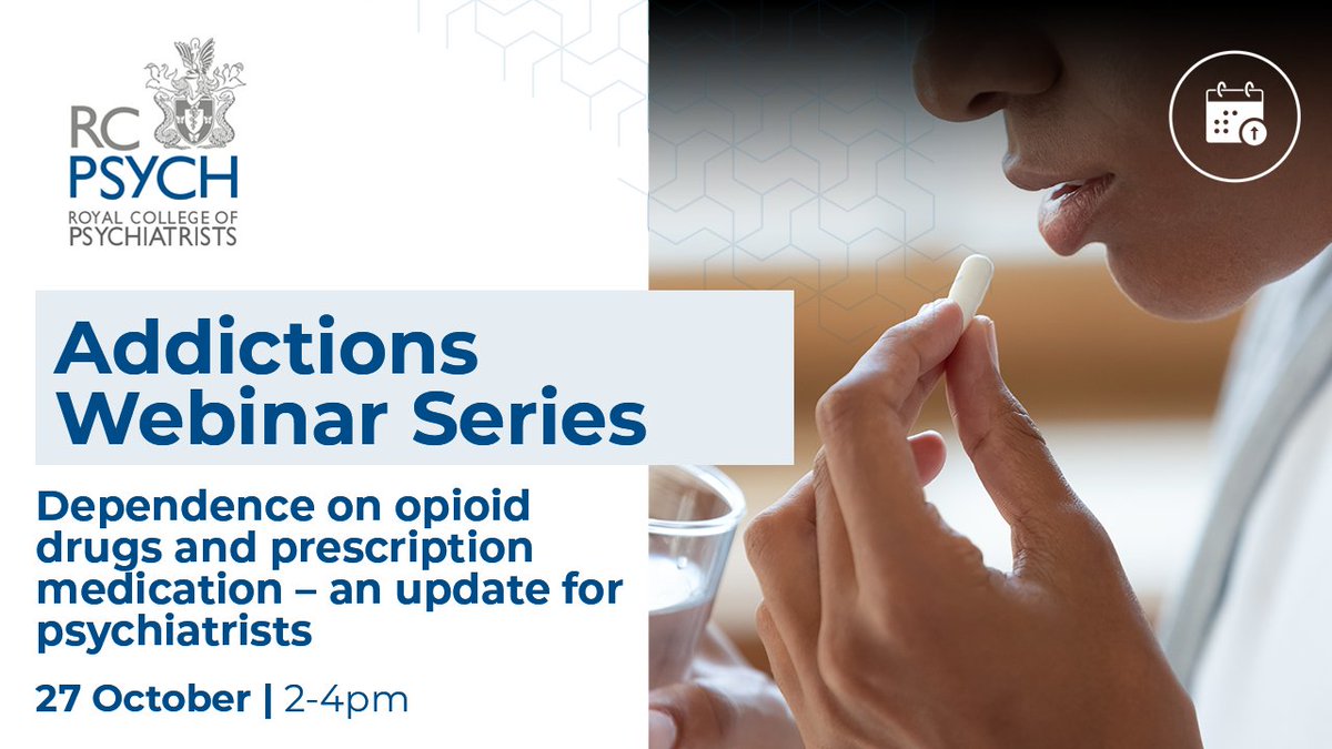 Royal College of Psychiatrists (@rcpsych) on Twitter photo 1 WEEK until the next in the Addictions Webinar Series looking at dependence on opioids and prescription medication. We'll be joined by Sarah Welch, <a href="/DrEJLFinch/">Emily Finch</a>, John Strang, Derrett Watts, <a href="/sell_louise/">louise sell</a> and Billy Gregg! bit.ly/3lfEIPJ #AddictionsWebinars21 <a href="/rcpsychAddFac/">RCPsych Addictions Faculty</a> 1 WEEK until the next in the Addictions Webinar Series looking at dependence on opioids and prescription medication. We'll be joined by Sarah Welch, <a href="/DrEJLFinch/">Emily Finch</a>, John Strang, Derrett Watts, <a href="/sell_louise/">louise sell</a> and Billy Gregg! bit.ly/3lfEIPJ #AddictionsWebinars21 <a href="/rcpsychAddFac/">RCPsych Addictions Faculty</a>