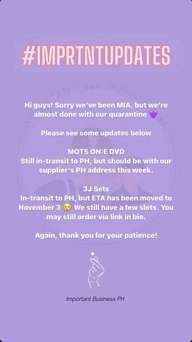 imprtntbsnss's tweet photo. #ImprtntUpdates Please read 💜 https://t.co/n86vM2Moa0