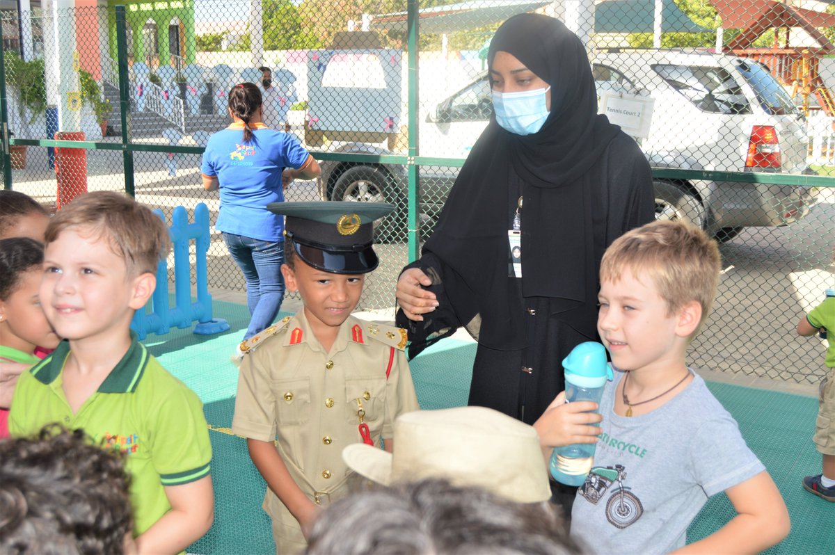 LePetitPoucetAE's tweet photo. The Surprise of the day!
Today, a team from the Dubai Police kindly agreed to come and talk to us about their work and how they protect citizens. 
#lepetitpoucet #dubaipolice #dubaipoliceforce #childactivities #nurseryadmission #holidaycamp #dubainursery #frenchnursery https://t.co/Vmm9VclHWV