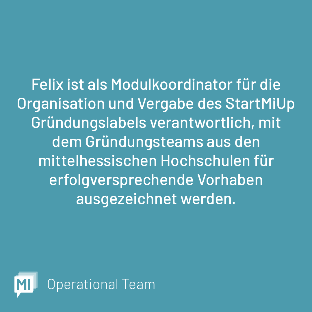 _StartMiUp's tweet photo. #Teamvorstellung 👋
In den nächsten Wochen stellen wir euch hier das
StartMiUp Team vor.
Heute stellen wir euch Felix von der @THMittelhessen vor.
#fcmh_startmiup #GrowWithMi #InvestInMi #WorkWithMi #mittelhessen
@_FCMH @jlugiessen #ECM @Uni_MR #MAFEX https://t.co/HIzVWpYbFY