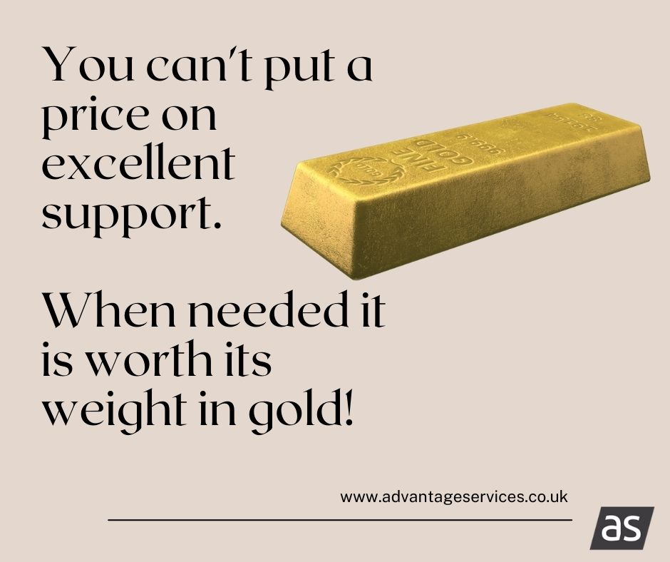 Advantage_S's tweet photo. Our customers definitely see the benefits of our support service. You hope you'll never need it, but when you do it's priceless! #supportservices #sage https://t.co/A8KM6grhcd