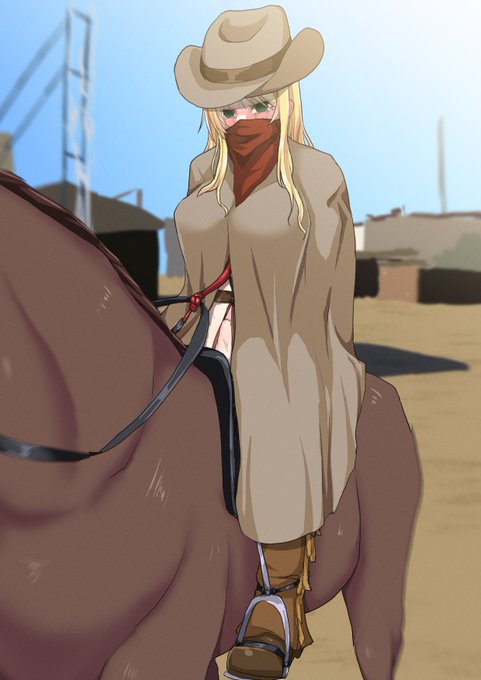 skebで描いたカウガールの偽装拘束です 