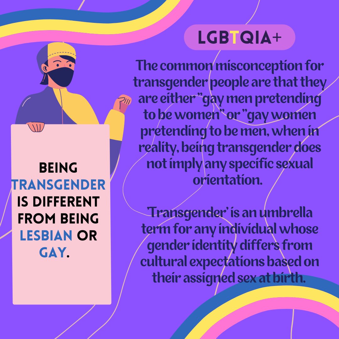 ProjectRipplePH's tweet photo. What does the T and Q in LQBTQIA+ stand for?

Many misconceptions seem to circle around the term "transgender" or "queer" especially in the Philippines. So here is the basic definition of these labels. https://t.co/3qgVO34Xf7