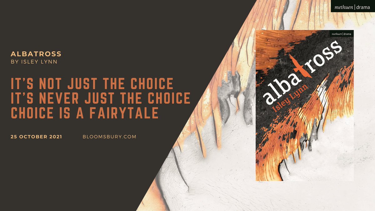 Very best of luck on opening night to the team at <a href="/PlaygroundW10/">The Playground Theatre</a> <a href="/representheatre/">represent.</a>! We loved this gem of a play by <a href="/IsleyLynn/">Isley TRANS SOLIDARITY Lynn</a> &amp; we're so excited to publish it - coming soon as a programme text and at bloomsbury.com/uk/albatross-9… 🥳🎉🦤