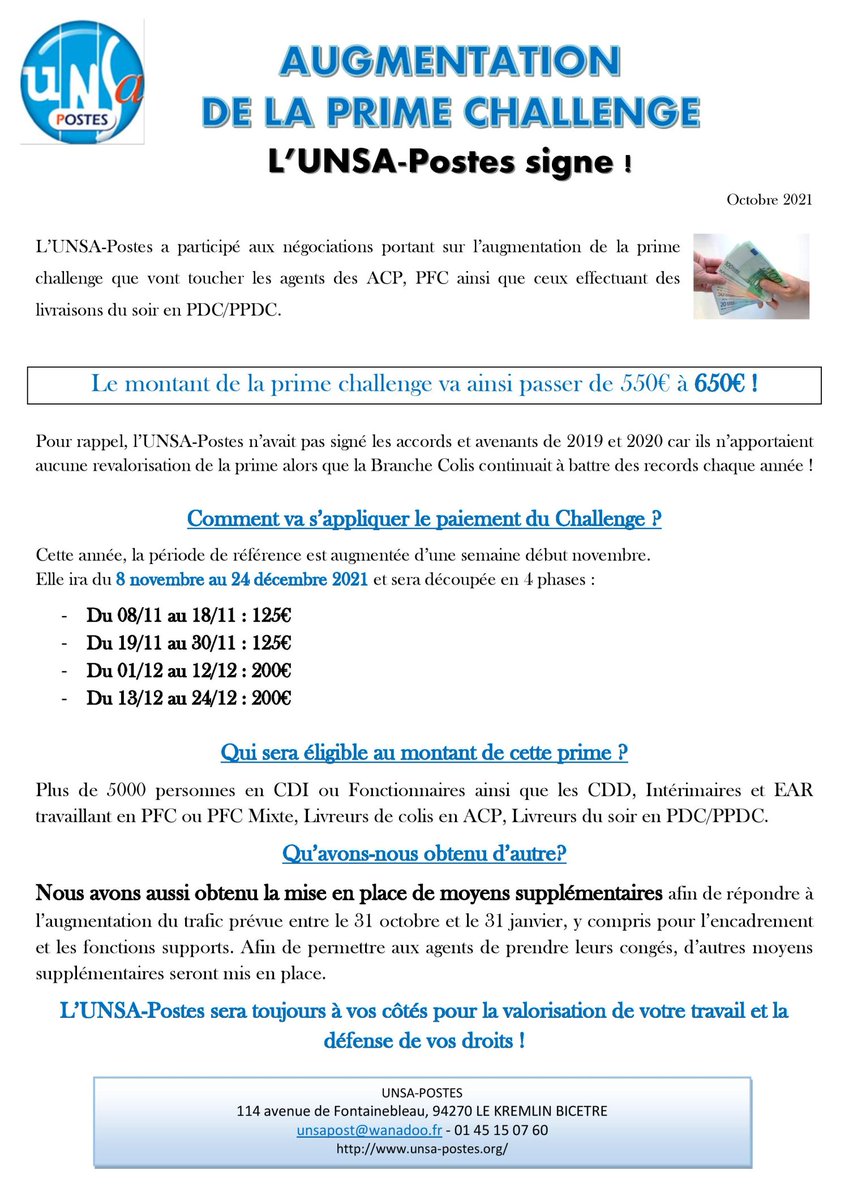 unsapostes's tweet photo. https://t.co/OzSRc63ruj #TRACT #UNSA #COLIS #LaPoste https://t.co/I7Ef8qXWGq