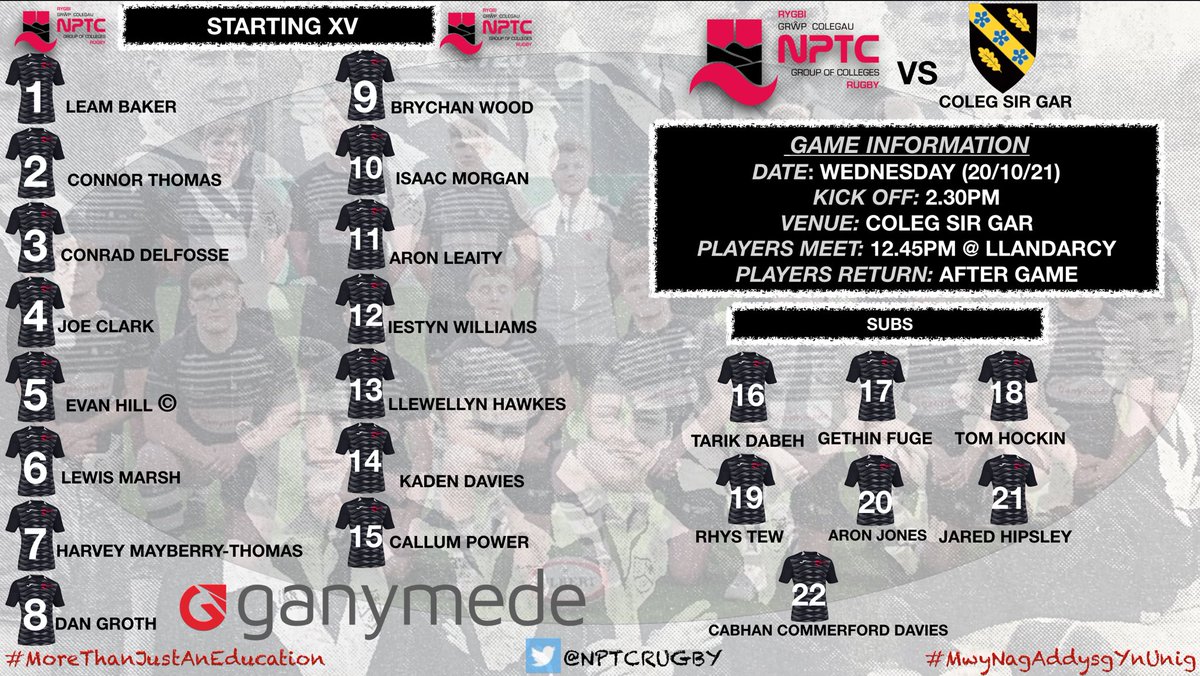 NPTCRugby's tweet photo. 📍🏉 🅅🄴🄽🅄🄴  🅒🅗🅐🅝🅖🅔 📍🏉

Due to the bad weather our game vs @RYGBICSG is now being played at Coleg Sir Gar (Llanelli Campus).

📍 Coleg Sir Gar
⏰ 2.30pm KO

#MoreThanJustAnEducation
#MwyNagAddysgYnUnig https://t.co/XRR0NzGkVS