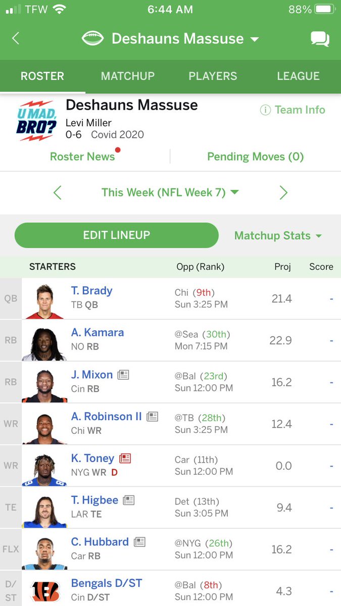 L3vyy's tweet photo. @TheFFBallers I drafted with the ultimate draft kit 🤪 best 60 dollars I ever spent. https://t.co/mDh7a82TQz