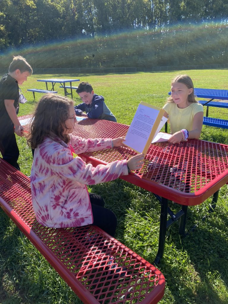Mrs. Horton (@mrs_horton4) on Twitter photo Writers celebrating the end of our unit by sharing outside with other fourth grade homerooms ❤️ we are so proud of our amazing authors!! #mtpspride @NewMonmouthElem <a href="/MrsSoletti/">(さいとう🐸)_ONE🎒</a> Writers celebrating the end of our unit by sharing outside with other fourth grade homerooms ❤️ we are so proud of our amazing authors!! #mtpspride @NewMonmouthElem <a href="/MrsSoletti/">(さいとう🐸)_ONE🎒</a>
