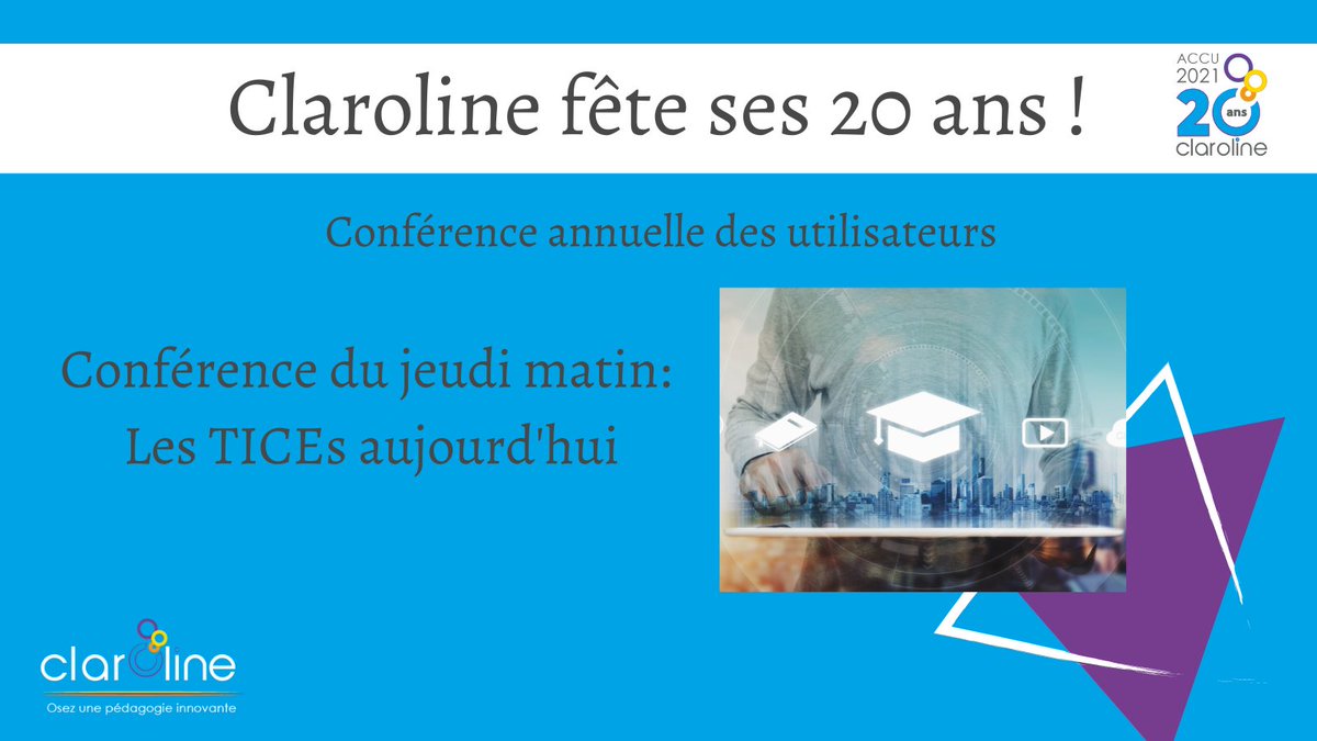 LMSClaroline's tweet photo. 20 ans déjà !? Venez le fêter avec nous ! Lors de la conférence du jeudi matin, le Centre de Ressources Pédagogique de la Fédération Wallonie Bruxelles nous parlera des TICEs aujourd'hui. Intéressé ? Inscrivez-vous avant le 27/10 : https://t.co/SUU6igZp4R https://t.co/WdPS1De2Ke