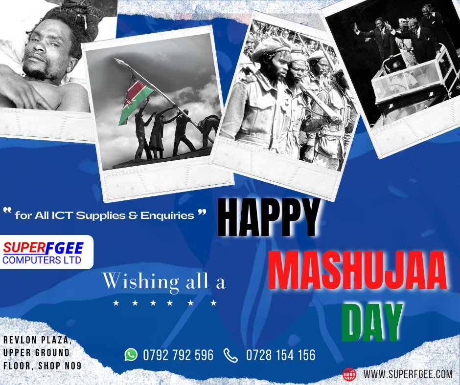 FgeeLtd's tweet photo. Thankyou for always Choosing to Shop with SuperFgee Computers.
We celebrate you and wish you a happy Mashujaa Day.
Tharaka Nithi" Rutos Gikomba #BonifaceMwangiUnmasked Eddie Ndichu Amerix #EdgarObareTwinSim  #TwashangiliaShujaa Wambora https://t.co/sftzCOw6hF