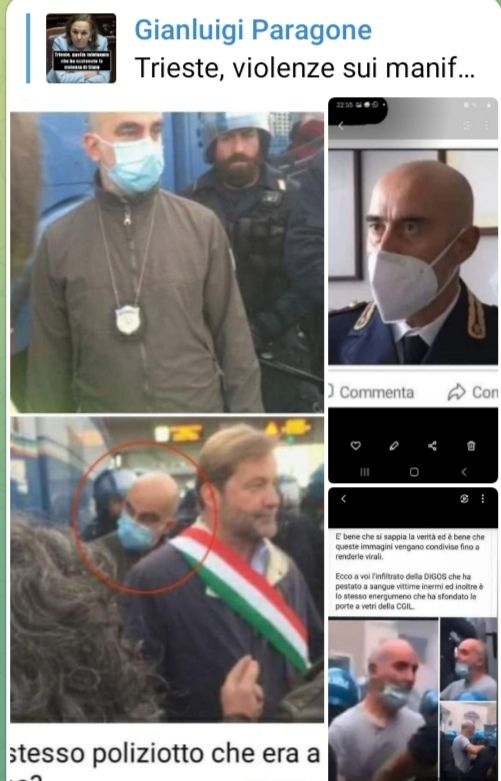 EBlasdeLezo's tweet photo. #Trieste 🇮🇹 #caricatori
Qui si vede un poliziotto infiltrato come manifestante che distrugge per prima cosa, per poi avete il motivo per le cariche de polizia. https://t.co/hvVACblZTc