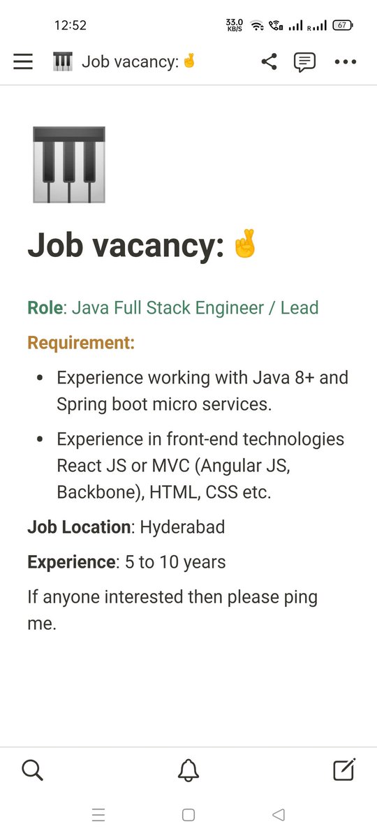 ratnapriya_self's tweet photo. If anyone is interested, then please ping me. #microservices #fullstackengineer #leaddeveloper #reactjs #jobseekersindia #jobvaccancy #jobhelp #jobhunters #jobfinder #job2021 #mvcframework #mvc #angularjsdeveloper #htmldeveloper #css
#erratnapriya — 👋 #OfferingHelp: Referral https://t.co/KmklVuOFJv