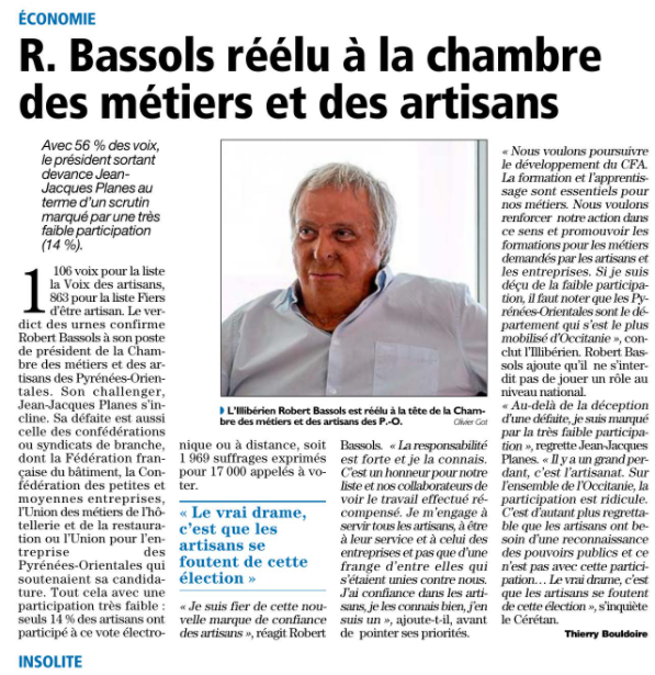 cciperpignan's tweet photo. La @cciperpignan félicite #robertbassols pour sa réélection à la tête de la @cma66rivesaltes.
A lire dans @lindependant https://t.co/2n17eQywGt