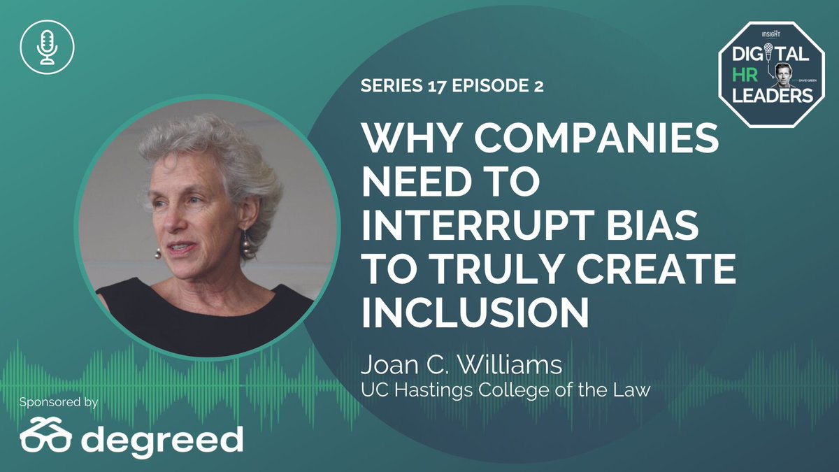 One of the best episodes yet...

How Companies Can Interrupt Bias to Truly Create Inclusion linkedin.com/pulse/how-comp…

<a href="/JoanCWilliams/">Joan C. Williams</a> joins me on the podcast to discuss her new book: Bias Interrupted via <a href="/degreed/">Degreed</a> <a href="/myHRfuture/">myHRfuture</a>  

#Diversity #HR #Culture #Leadership #PeopleAnalytics