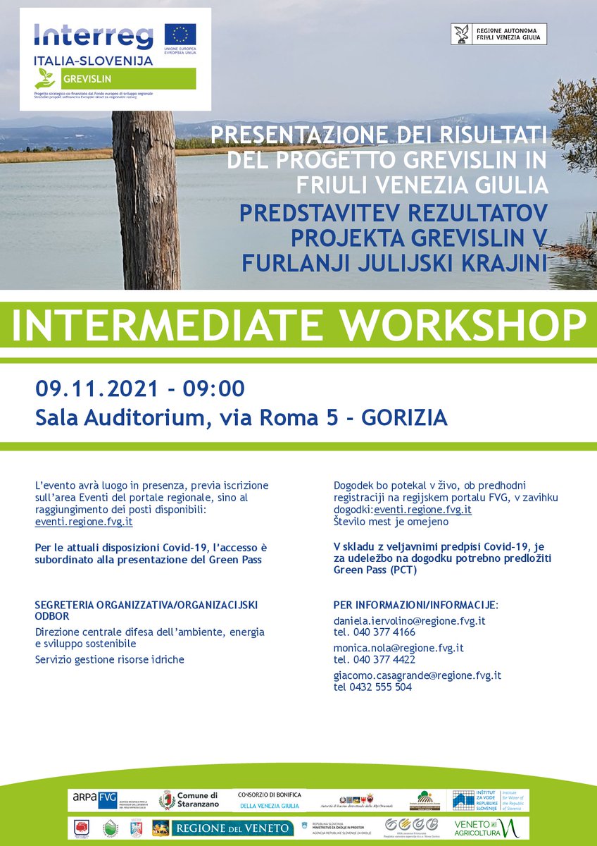 grevislin's tweet photo. 09.11.2021 - 9:00 Gorizia
Workshop intermedio del progetto GREVISLIN: PRESENTAZIONE DEI RISULTATI IN FRIULI VENEZIA GIULIA
Vmesna delavnica projekta GREVISLIN: PREDSTAVITEV REZULTATOV V FURLANJI JULIJSKI KRAJINI
@InterregITASLO https://t.co/veSGLv2Bfq