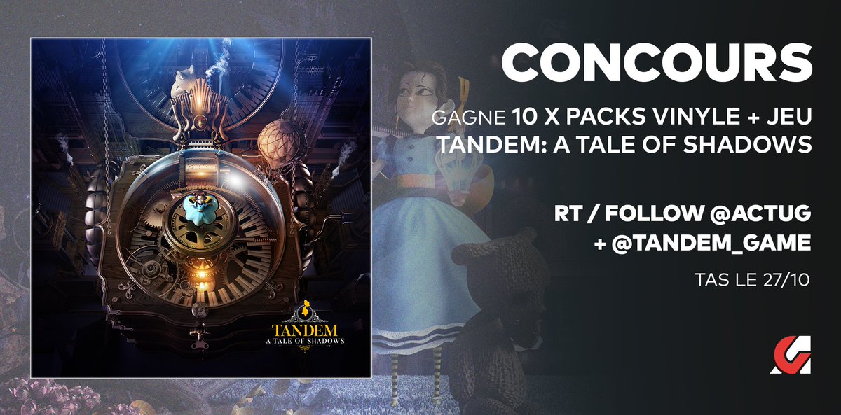 ActuG's tweet image. #CONCOURS 🎁 : Pour fêter la sortie de Tandem: A Tale of Shadows, on vous fait gagner 10 x lots regroupant 1 Vinyle + 1 Clé Steam !

Pour jouer :
💥 #RT ce tweet
💥 Follow @ActuG + @tandem_game  
💥 Poste un commentaire🥰⬇️

Au total, 10 gagnants ! Fin 27/10 ✨
