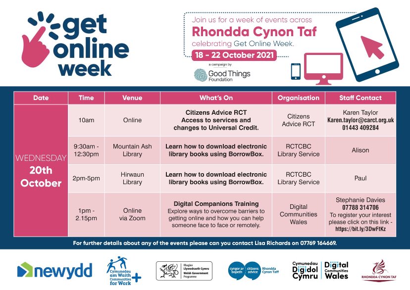 Happy #GetOnlineWeek 💻 📍 Check out the activities taking place today in #RCT 🙌🏾 #GetInvolved