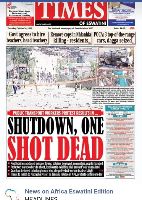 #EswatiniProtests 
#TiniTwitter 

Let the world see what Mswati is doing to peaceful marchers 

<a href="/UN/">United Nations</a> <a href="/UN_HRC/">UN Human Rights Council</a> <a href="/hrw/">Human Rights Watch</a> <a href="/UNHumanRights/">UN Human Rights</a> <a href="/antonioguterres/">António Guterres</a> <a href="/LarryMadowo/">Larry Madowo</a> <a href="/Sophie_Mokoena/">Sophie Mokoena</a> <a href="/eNCA/">eNCA</a> <a href="/mwelimasilela/">Mweli Masilela</a> <a href="/ali_naka/">African</a> <a href="/AmnestySARO/">AmnestySouthernAfrica</a> <a href="/amnesty/">Amnesty International</a> <a href="/IOL/">IOL News</a>