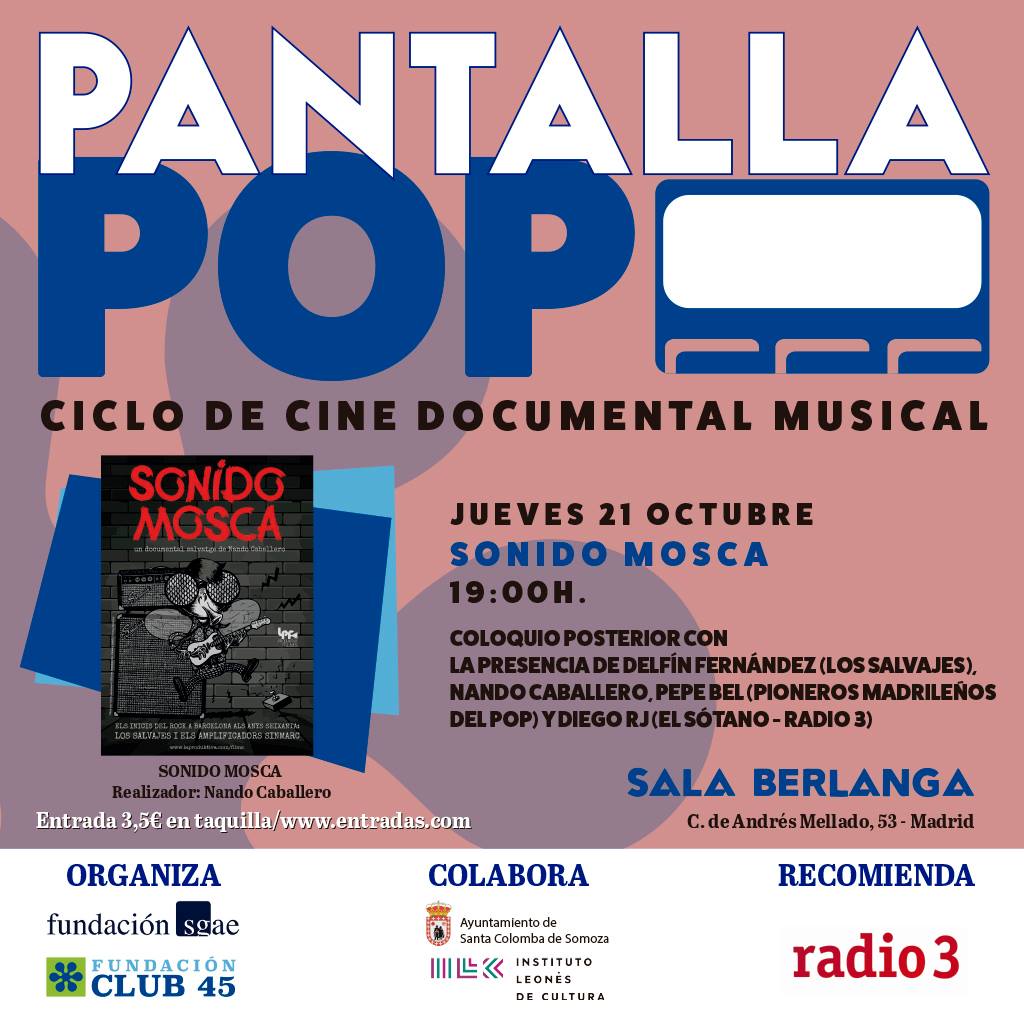 Hey! mañana estaremos presentando <a href="/sonidomoscadoc/">sonidomosca</a> en la Sala Berlanga de #madrid. Un documental sobre Los Salvajes, los amplis #sinmarc y los inicios del rock en los 60 en #BCN. Un ciclo organizado por Alex Cooper con coloquio posterior moderado por Diego RJ de <a href="/SotanoRadio3/">El Sótano Radio3</a>.