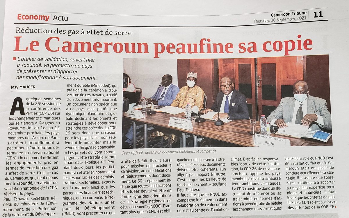 Validation de la CDN révisée du Cameroun. Un outil précieux pour le développement durable du pays.