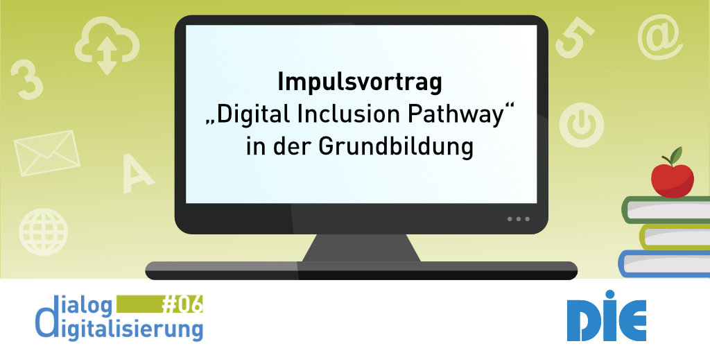 Beim #DialogDigitalisierung machen wir uns auf den „Digital Inclusion Pathway“ in der #Grundbildung, um auch bildungsfernen Menschen #DigitaleTeilhabe zu ermöglichen. <a href="/KoppelIlka/">Ilka Koppel</a> &amp; Lisa Burkard #PHWeingarten online am 4.11.2021. Jetzt anmelden: bit.ly/3jeHuDs