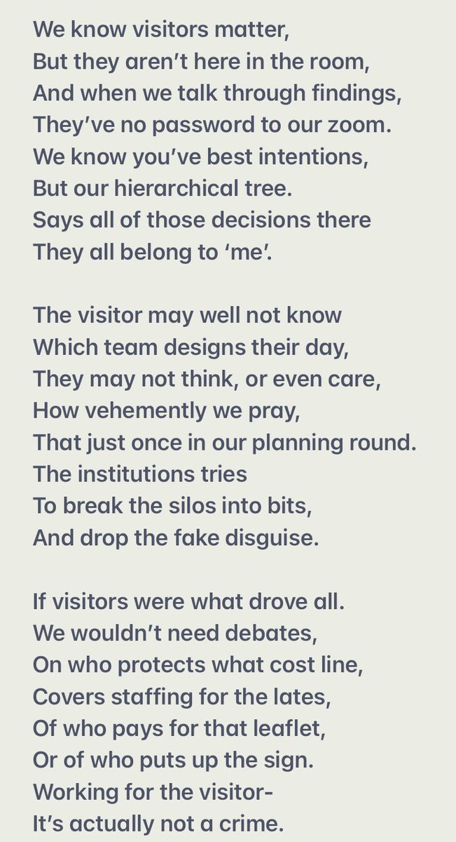 ‘We put visitors first’*

#Museums #TurfWars 

*except where internal hierarchies, personality clashes, budget or personal vanity projects override them