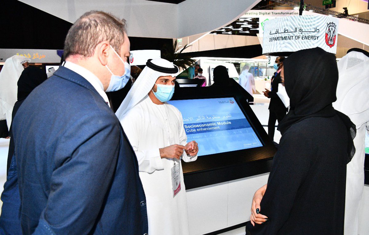 AbuDhabiDoE's tweet photo. During #GITEX Technology Week 2021, we are showcasing the ‘Socioeconomic Module’ which is a tool to assess the social and economic impacts of the transition to a future that prioritises renewable and clean energy.
#GITEX2021 #GovernmentofTheFuture #AbuDhabiGovernement #DoE https://t.co/ZBHh93KhEE