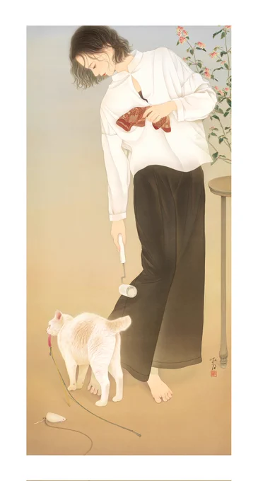 #絵柄が好みって人がいればいいなぁ
現代の女性を中心に、人ではない存在なども描いています。猫を描くのも大好きです🐈️ 