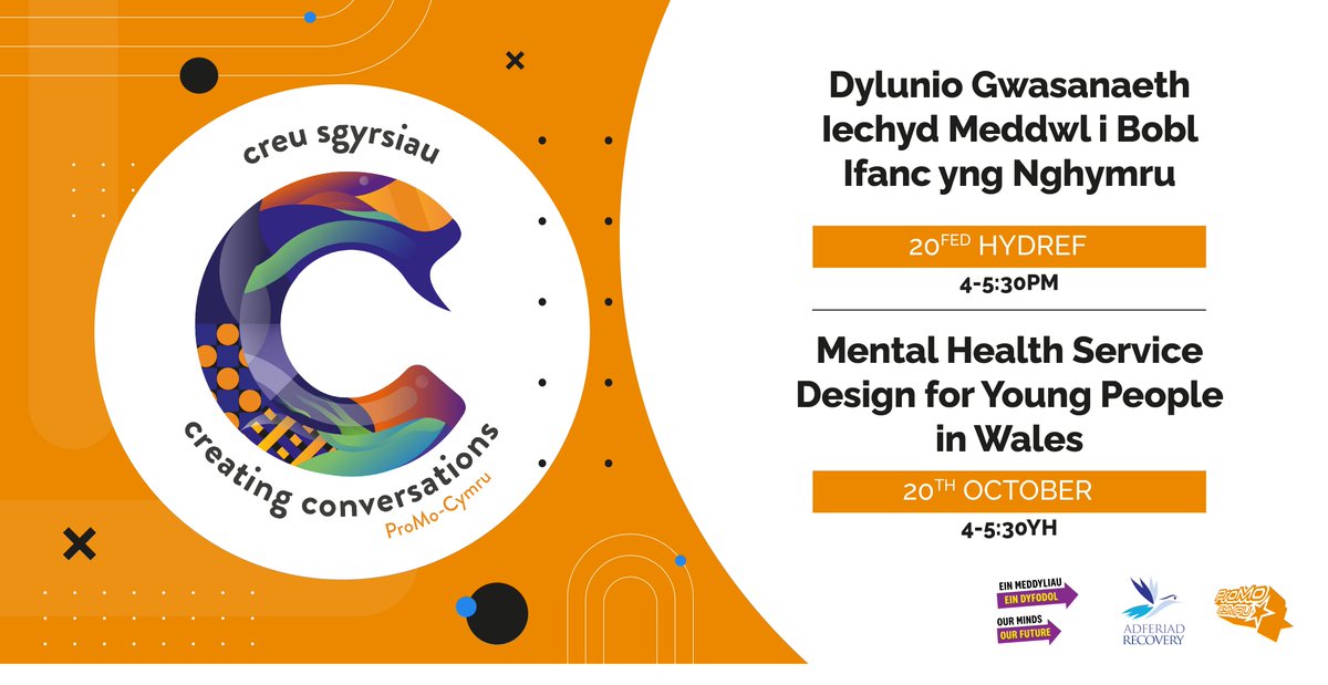 ProMoCymru's tweet photo. It's your last chance to sign up to our #CreatingConversations event today at 4pm. We'll be discussing Mental Health Service Design for Young People in Wales. Don't miss out on your chance to be part of the conversation!

https://t.co/7zJi8vdxfJ https://t.co/tmYO1jCl9z