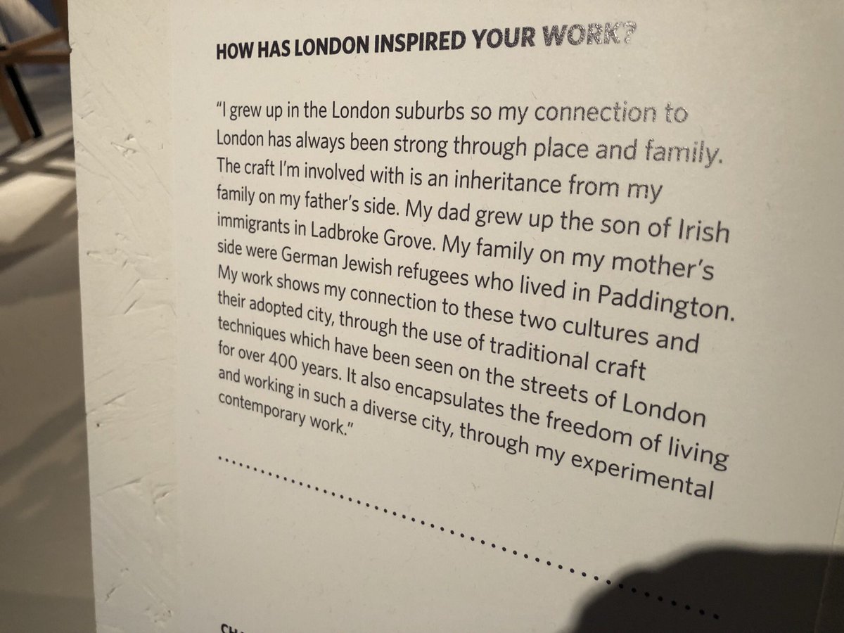 south_rachael's tweet photo. Such a lovely afternoon @MuseumofLondon seeing the “London Making Now” exhibition. A big thrill to have two of my pieces included amongst such a fantastic group of makers! #londonmakingnow #museumoflondon #seatweaving #londoncraft #contemporarycraft https://t.co/OXDxlu50Ei