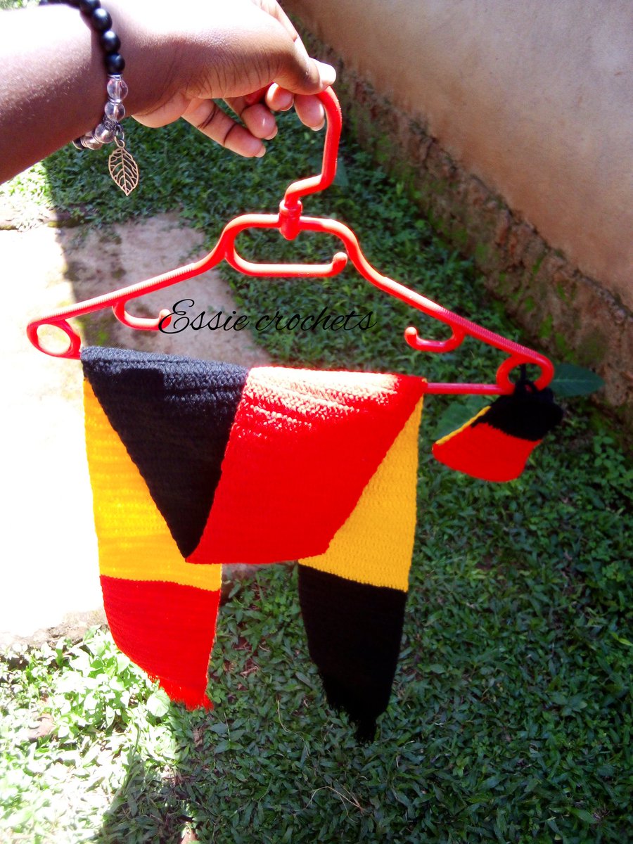 CrochetsEssie's tweet photo. #crochet #Uganda #flag #crochetislife https://t.co/03lZdoqPvw