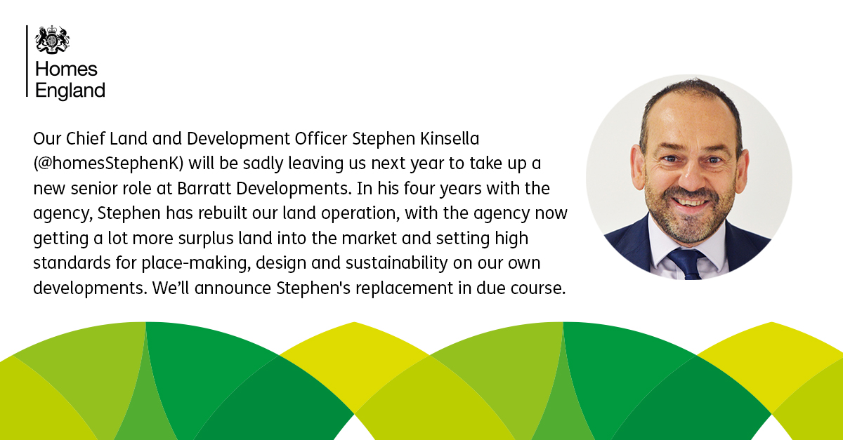 In a few months we'll be saying a fond farewell to our Chief Land and Development Officer. Thanks for all your hard work @homesStephenK!